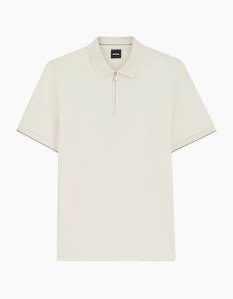 HUGO BOSS Mens BOSS Black C Pei 90 Polo Shirt 118 Open White - Tan - Size: 40