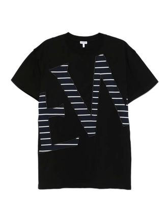Loewe striped-logo T-shirt - Black