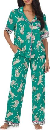 Room Service PJs Print Pajamas in Teal Print at Nordstrom, Size X-Small