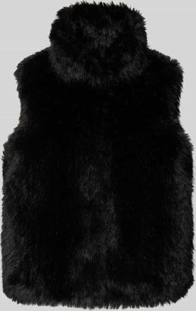 AMBER & JUNE Weste mit Kunstfellbesatz in Black, Größe 34