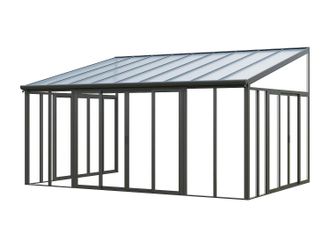 Vente-Unique Veranda In Alluminio E Policarbonato Con Protezione Uv 20,9 M&sup2; Antracite - Mathilda