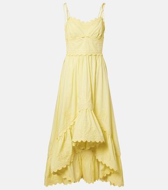 Juliet Dunn Embroidered cotton midi dress