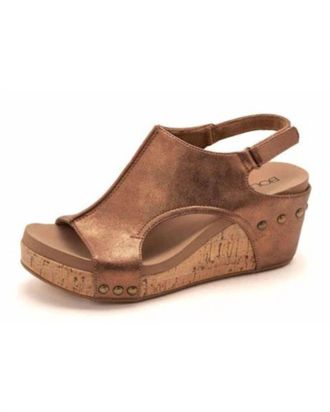Corkys Footwear Womens Carley Wedge Sandals In Antique Bronze