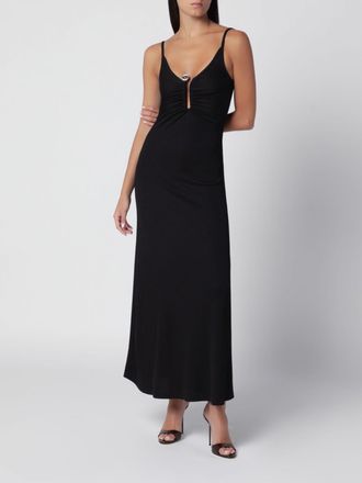 CHRISTOPHER ESBER Deep V-Neck Long Sheath Dress in Jersey