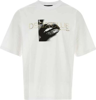 Dsquared2 Club T-shirt - Heren - T-shirts - Wit - M - Katoen - Tops