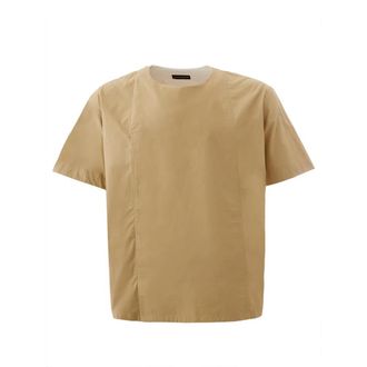 Emporio Armani Beige Ronde Hals Korte Mouw Shirt - Heren - T-shirts - Beige - XL - Katoen - Tops