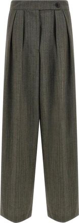 Dries Van Noten Dames, Broeken, Grijs, Maat: XS Wol