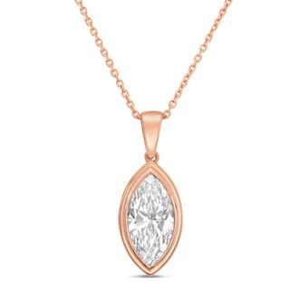 Diana M. Jewels 14kt rose gold2.00 ct lab grown marquise bezel with bail pendant