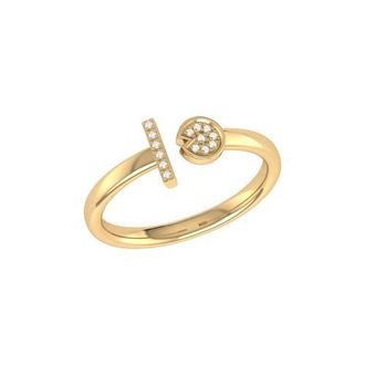 LuvMyJewelry Pac Man Lane Sterling Silver Diamond Open Ring in 14Kt Gold Vermeil On Sterling at Nordstrom, Size 7