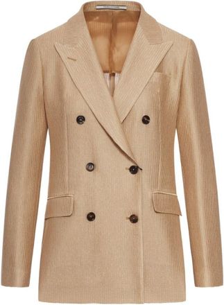 Tagliatore Beige Cotton Double-breasted Jacket