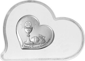 OEM Una Imagen De Recuerdo Plateada Con Un Coraz&oacute;n Grabado En Un Panel Blanco. Tama&ntilde;o: 16,1x12cm Sku: Bc6755sf/1s