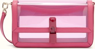 Furla Iride Crossbody S Toni Velvet Pink Multicolour Tpu Fabric + Sidney Calf Leather Woman