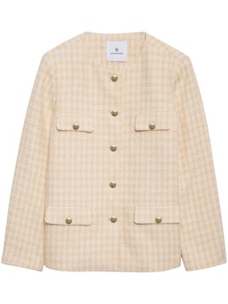 Anine Bing Janet houndstooth tweed jacket - Neutrals