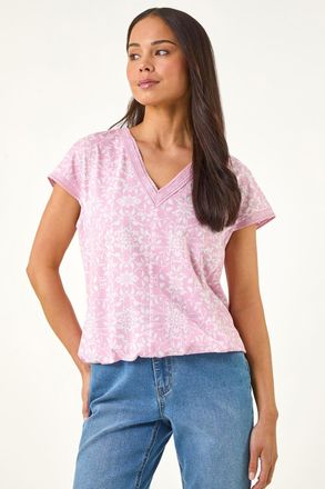 Roman V-Neck Stretch Top