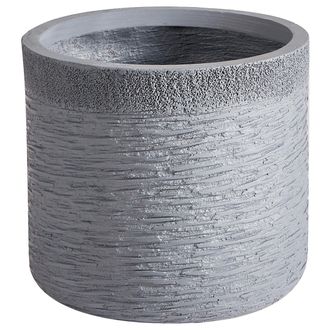Beliani Beliani - Maceta De Mezcla De Arcilla Gris 26 Cm Fibra Resistente Intemperie Samos