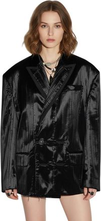 Dsquared2 Black Solid Notched Lapel Blazer