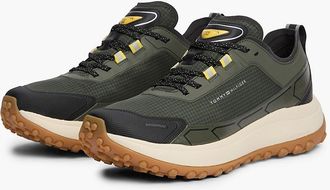 Tommy Hilfiger Mens Waterproof Mixed-Media Tech Sneaker - Pewter Green - US 11.5 / EU 45