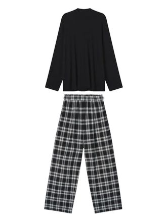 B+ab hooded check-print set - women - Polyamide/Viscose - S - Black