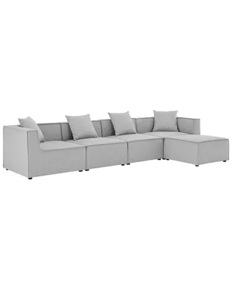 ModWay Saybrook Outdoor Patio Upholstered 5-Piece Sectional Sofa