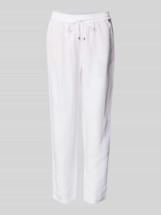 Marc Cain Straight Fit Stoffhose aus Viskose-Mix mit Leinen-Anteil in Weiss, Gr&ouml;&szlig;e 34