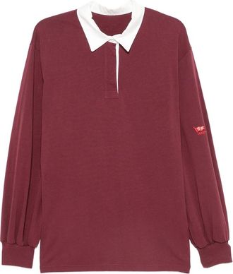 System Embroidered-logo Polo Sweater