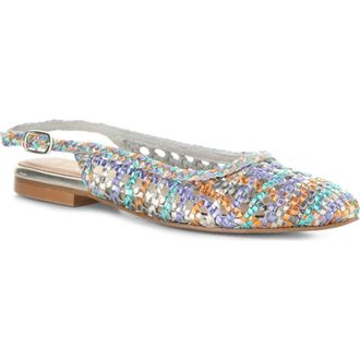 Bos. & Co. Willow Slingback Cap Toe Flat in Silver Multi at Nordstrom, Size 10-10.5Us