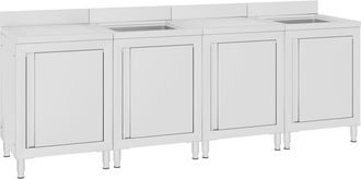 vidaXL Vidaxl - Fregadero De Cocina Profesional Acero Inoxidable 240x60x96 Cm