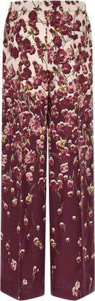 F.R.S. For Restless Sleepers Floral-Print Silk Trousers - Burgundy