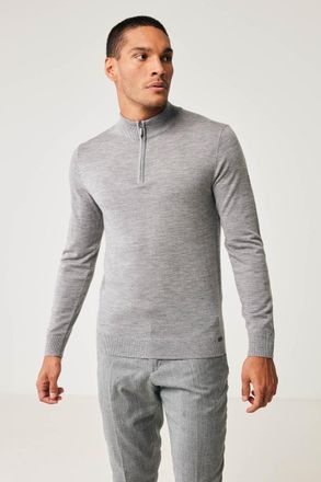 Gentiluomo Lichgrijze half zip