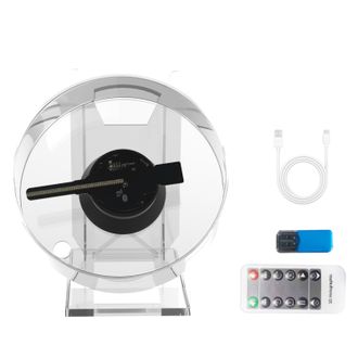 OEM Ventilador Hologr&aacute;fico 3d De 11 Cm Con Proyector Led, Soporte De Escritorio Port&aacute;til, Pantalla Est&eacute;reo Sin Marco, Altavoz Integrado
