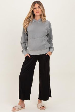 Pinkblush Wide Leg Ankle Lounge Pants in Black at Nordstrom, Size Medium