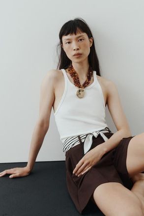 H&M Belted Tailored Shorts in Dark Brown at Nordstrom, Size Xx-Large