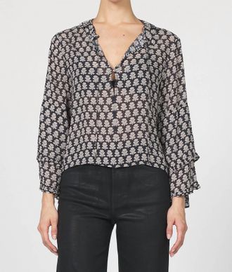 Dear John Denim Jacquel Novelty Blouse In Whitecap Gray