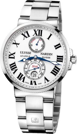 Ulysse Nardin Maxi Marine Chronometer White Dial Stainless Steel Automatic Mens Watch 263-67-7-40