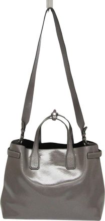 Burberry Grey Leather Handbag (Pre-Owned)