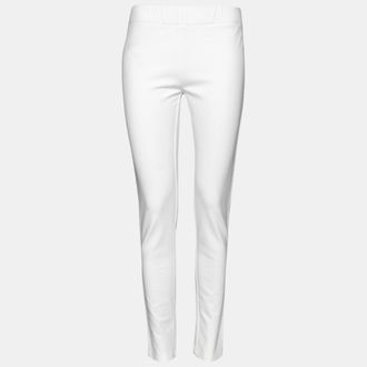 Joseph White Stretch Knit Slim Fit Leggings