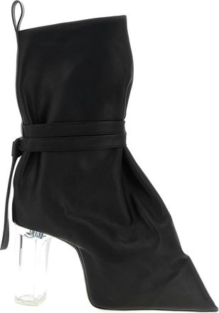 Rick Owens Black Solid Tied Taco Kiss Boots