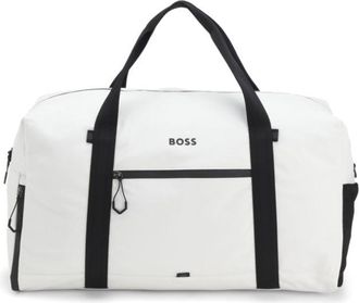 BOSS Faux-leather holdall with reflective zips