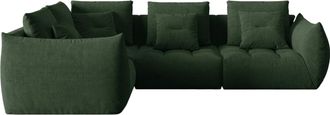 MICADONI 5-Sitzer Design Ecksofa Bloom mit Eckteil rechts - Strukturstoff