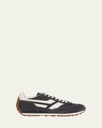 Tom Ford Mens Mick Suede and Leather Low-Top Sneakers