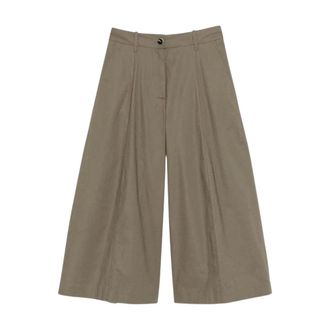 Nine In The Morning Wide Trousers, female, Green, Size: W26 Wide Trousers