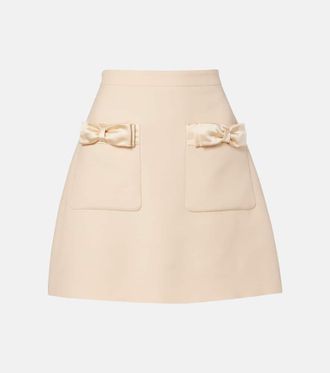 Valentino Crepe Couture bow-detail miniskirt