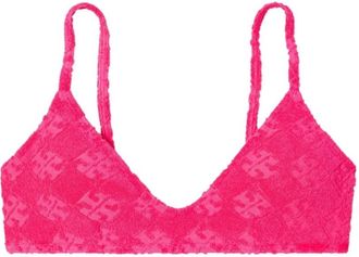 Tory Burch Fuchsia Zee Kleding met Logopatroon - Dames - Bikinis - Roze - L - Badmode