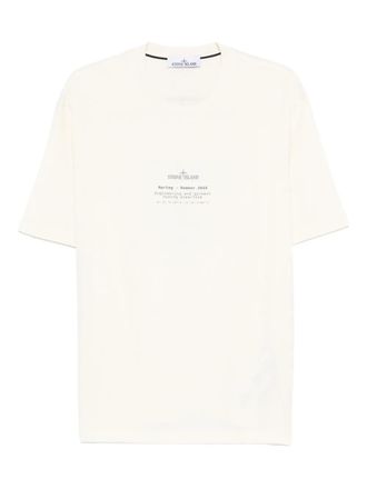 Stone Island T-shirt met tekst - Beige