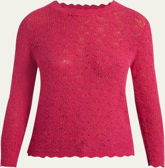 Isabel Marant Leonette Pointelle Knit Crewneck Sweater