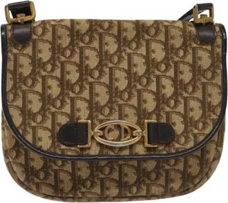 Dior Pre-owned Vintage Trotter Canvas Schoudertas - Dames - Vintage Schoudertas - Bruin - ONE Size - Vintage
