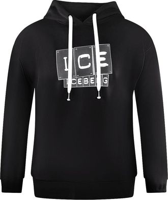 Iceberg Bold Blocked Logo Zwarte Hoodie