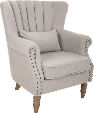 Wanderlust Deco Wanderlust Deco - Sill&oacute;n De Madera Tapizado Gris 73x59x43/87