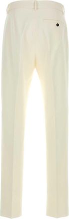 Ferragamo Mens Cotton Blend Trousers Ivory Cashmere