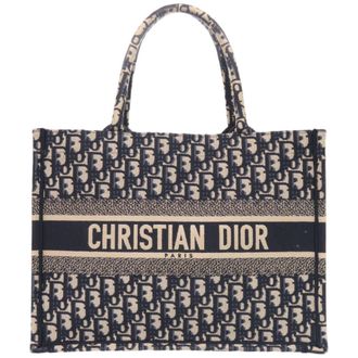 Dior Gray Navy Canvas Tote Bag (Pre-Owned)